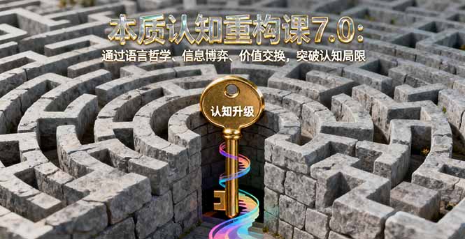 本质认知重构课7.0：通过语言哲学、信息博弈、价值交换，突破认知局限-自媒小站网创副业站