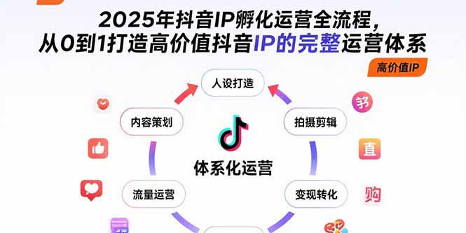 2025年抖音IP孵化运营全流程，从0到1打造高价值抖音IP的完整运营体系-自媒小站网创副业站