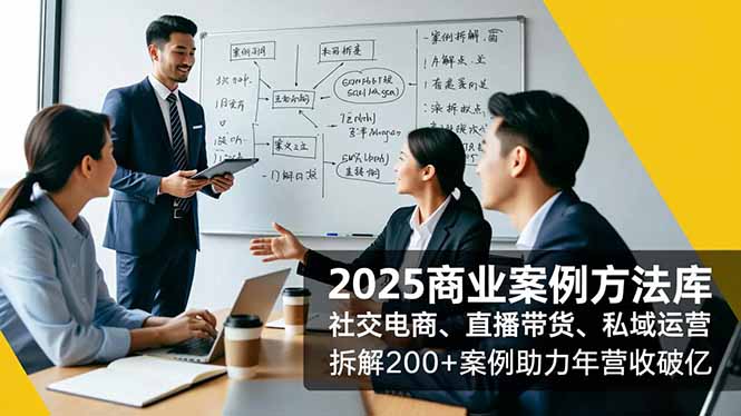 2025商业案例方法库，社交电商、直播带货、私域运营，拆解200+案例助力年营收破亿-自媒小站网创副业站
