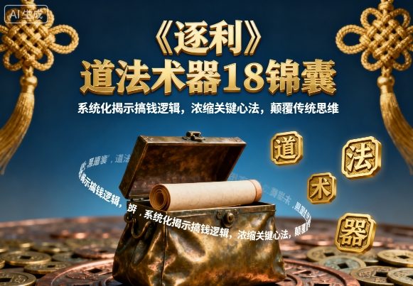 《逐利》道法术器18锦囊，系统化揭示搞钱逻辑，浓缩关键心法，颠覆传统思维-自媒小站网创副业站