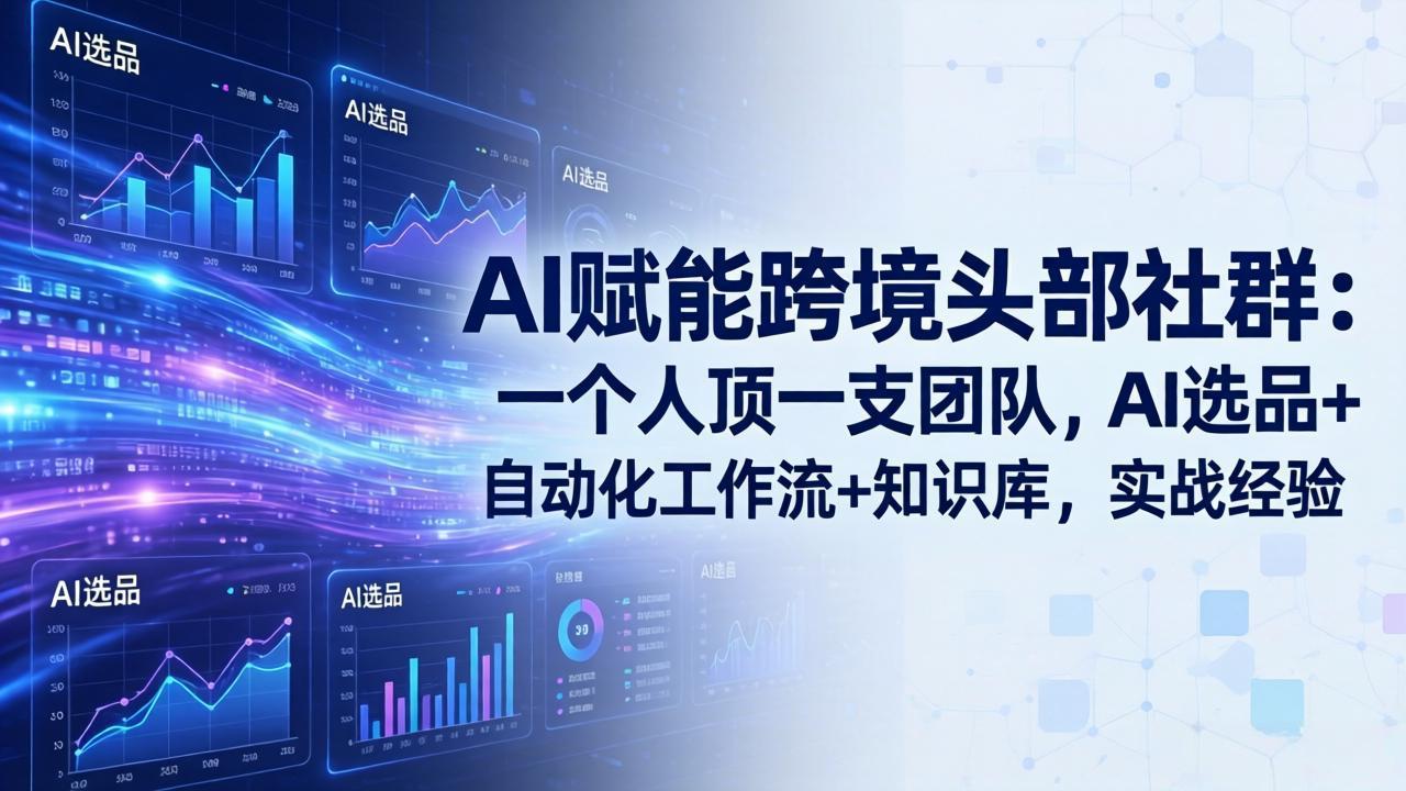 AI赋能跨境头部社群：一个人顶一支团队，AI选品+自动化工作流+知识库，实战经验-更新3月-自媒小站网创副业站