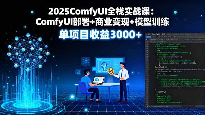 2025ComfyUI全栈实战课：ComfyUI部署+商业变现+模型训练，单项目收益3000+-自媒小站网创副业站