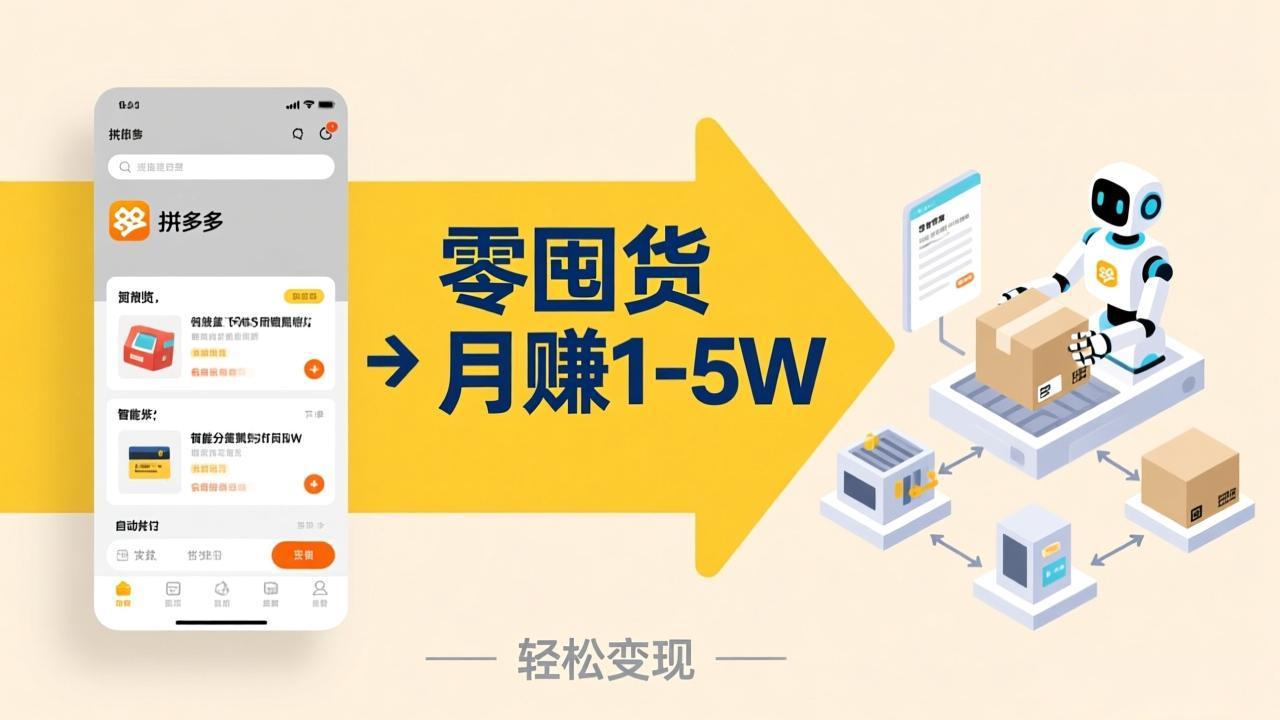 不用囤货不用跑单！拼多多虚拟玩法，机器人管理发货和客服，帮你月赚 1-5W-自媒小站网创副业站