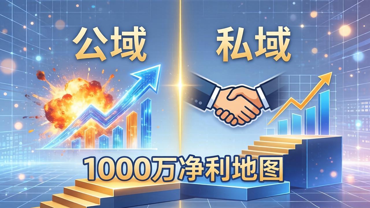 公域玩命出爆款，私域悄悄做成交：这套AI内训课，2026给你打通1000万净利的地图-自媒小站网创副业站