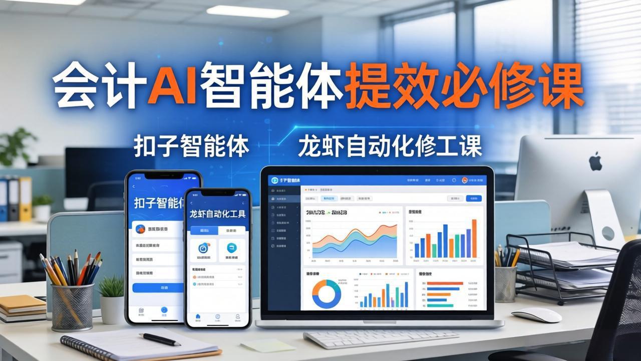 财务会计AI智能体提效必修课：扣子智能体+龙虾自动化+报表分析，一站式提升财务工作效率-自媒小站网创副业站