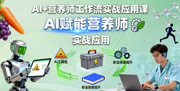 AI+营养师工作流实战应用课，AI赋能营养师-自媒小站网创副业站