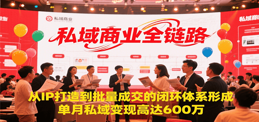私域商业全链路，从IP打造到批量成交的闭环体系形成，单月私域变现600万-自媒小站网创副业站