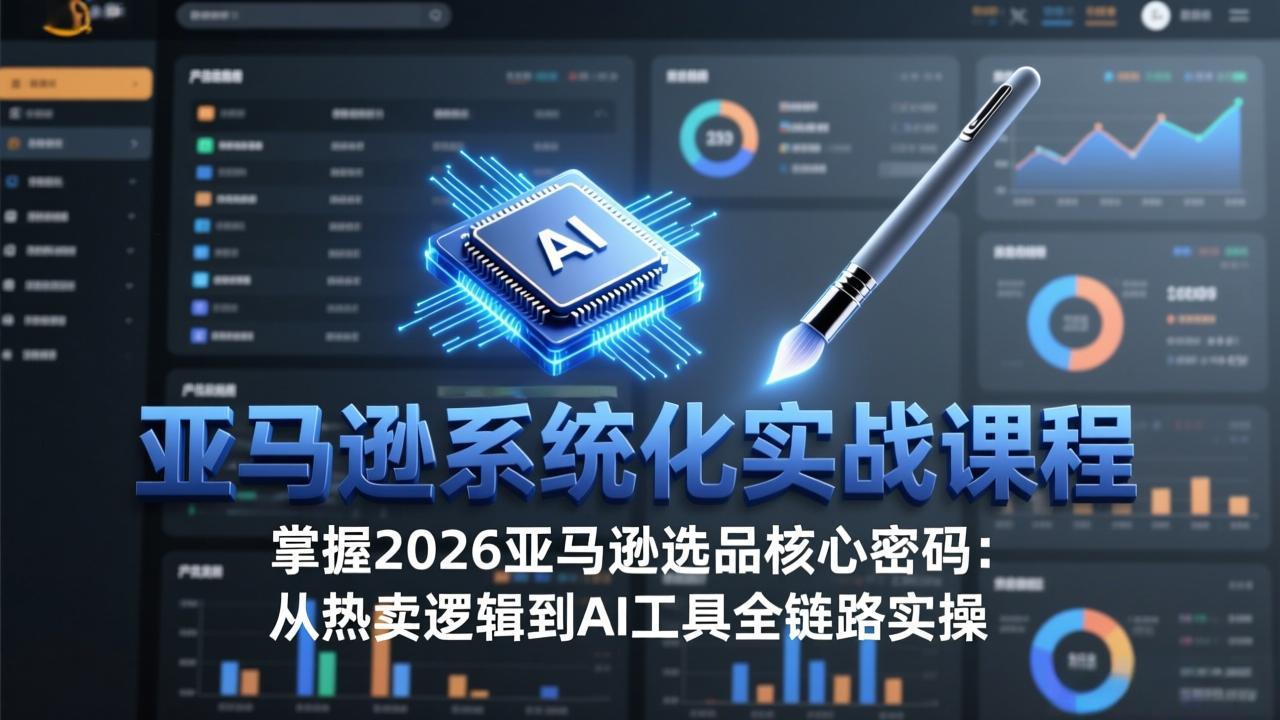 亚马逊系统化实战课-更新3月：2026最新选品方法论，从热卖原因分析到AI作图，提升选品成功率-自媒小站网创副业站
