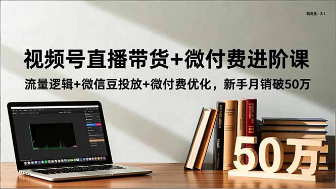 视频号直播带货+微付费进阶课：流量逻辑+微信豆投放+微付费优化，新手月销破50万-自媒小站网创副业站