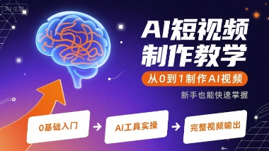 AI短视频制作教学，从0到1制作AI视频-自媒小站网创副业站