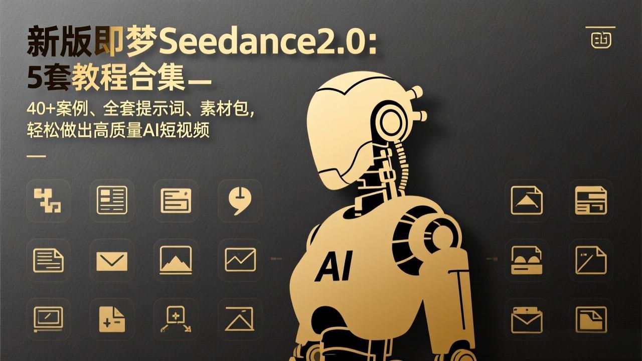 新版即梦Seedance2.0：5套教程合集，40+案例、全套提示词、素材包，轻松做出高质量AI短视频-自媒小站网创副业站