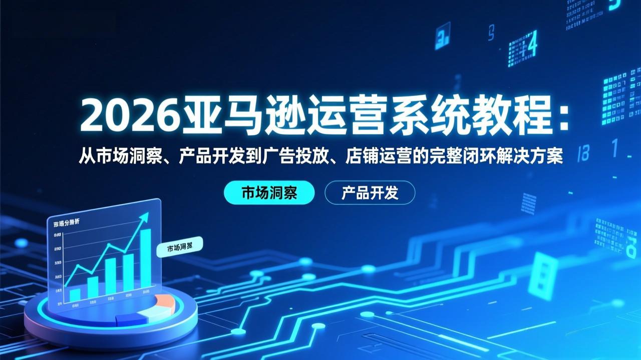 2026亚马逊运营系统教程：从市场洞察、产品开发到广告投放、店铺运营的完整闭环解决方案-自媒小站网创副业站