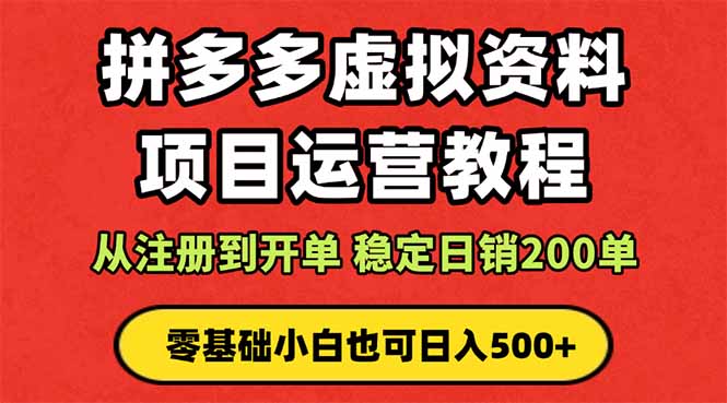 拼多多开店运营课程： 蓝海变现玩法，轻松实现睡后收入 零基础小白也可…-自媒小站网创副业站