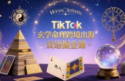 TikTok玄学命理跨境出海双语掘金课，手把手教你用命理知识精准直击海外用户痛点-自媒小站网创副业站