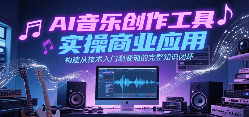 AI音乐创作工具实操商业应用，构建从技术入门到变现的完整知识闭环-自媒小站网创副业站