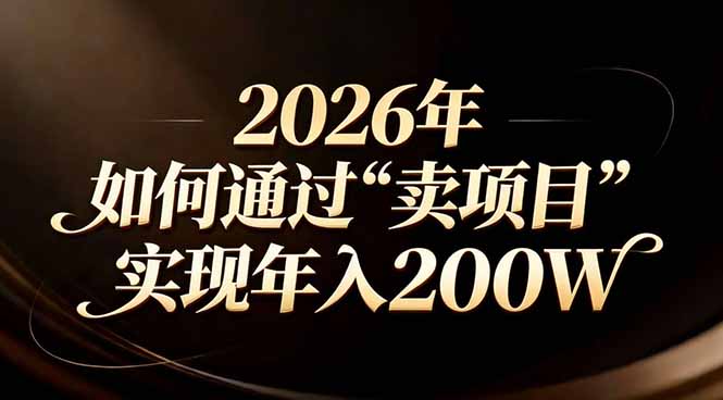 站在2026年的十字路口：一个普通人如何通过卖项目实现年入200万-自媒小站网创副业站