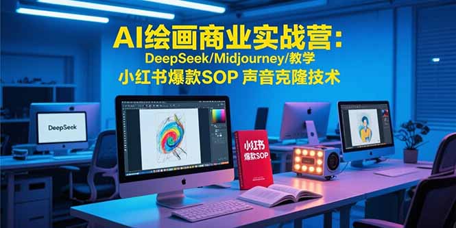 AI绘画商业实战营：DeepSeek/Midjourney/教学 小红书爆款SOP 声音克隆技术-自媒小站网创副业站
