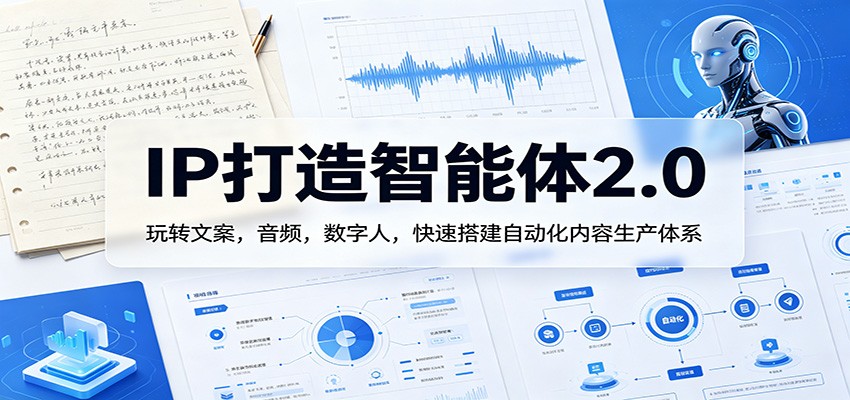 IP打造智能体2.0：玩转文案，音频，数字人，快速搭建自动化内容生产体系-自媒小站网创副业站