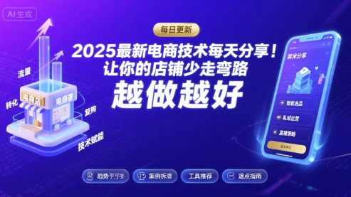 2026最新电商技术每天分享，让你的店铺少走弯路，越做越好(更新26年04月)-自媒小站网创副业站