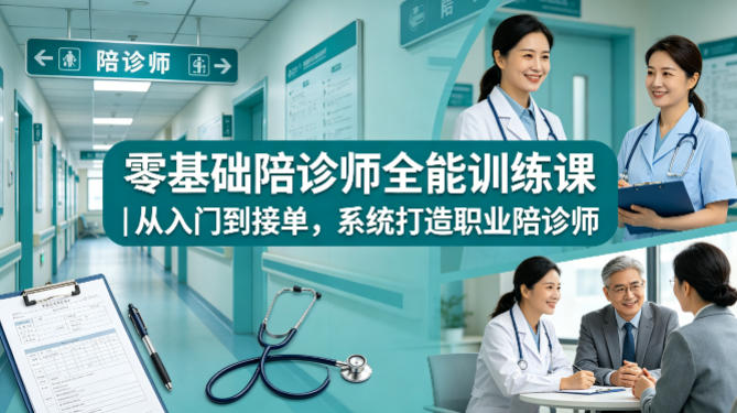 零基础陪诊师全能训练课｜从入门到接单，系统打造职业陪诊师-自媒小站网创副业站