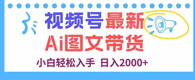 视频号最新AI图文带货，每天几分钟，小白轻松入手，日入2000+-自媒小站网创副业站