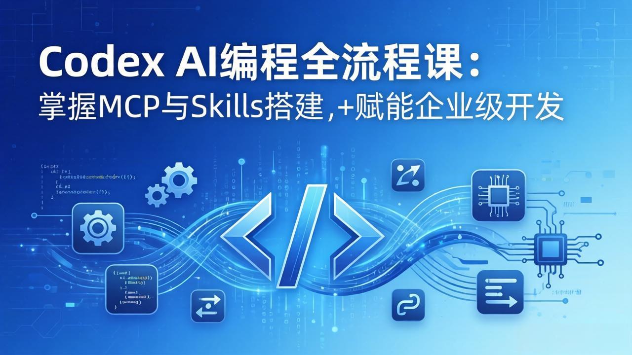 Codex AI编程全流程课：模块化教学+双项目实战，掌握MCP与Skills搭建，赋能企业级开发-自媒小站网创副业站