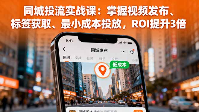 同城投流实战课：掌握视频发布、标签获取、最小成本投放，ROI提升3倍-自媒小站网创副业站