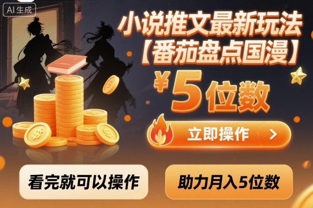 小说推文最新玩法，助力月入5位数【番茄盘点国漫】玩法，看完就可以操作-自媒小站网创副业站