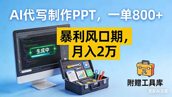 AI代写制作PPT，一单800+， 暴利风口期，月入2万【附工具】-自媒小站网创副业站