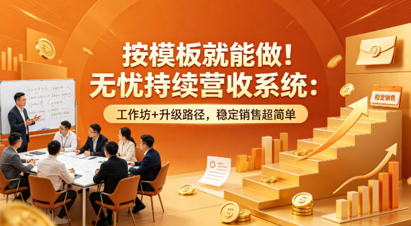 按模板就能做！无忧持续营收系统：工作坊+升级路径，稳定销售超简单【原创双语字幕】-自媒小站网创副业站