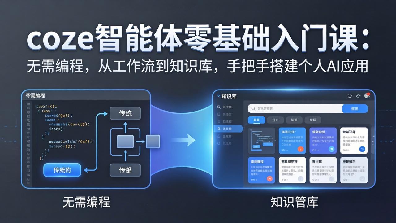 coze智能体零基础入门课：无需编程，从工作流到知识库，手把手搭建个人AI应用-自媒小站网创副业站