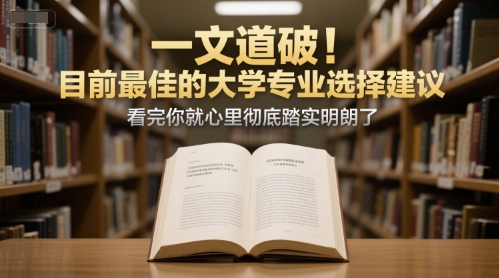 付费文章：一文道破！目前最佳的大学专业选择建议，看完你就心里彻底踏实明朗了-自媒小站网创副业站