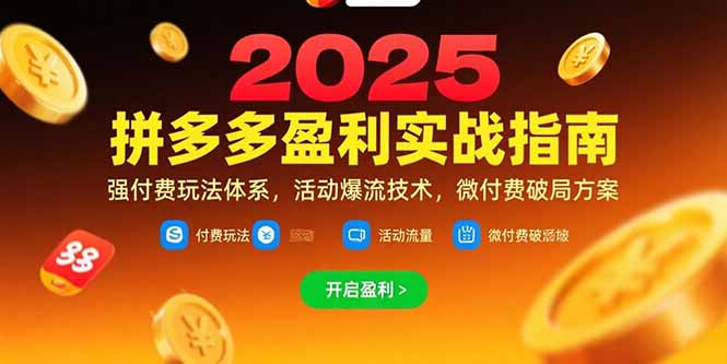 拼多多盈利实战指南，强付费玩法，活动爆流技术，微付费破局方案(更新7月-自媒小站网创副业站