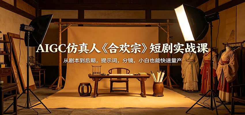 AIGC仿真人《合欢宗》短剧实战课：从剧本到后期，提示词，分镜，小白也能快速量产-自媒小站网创副业站