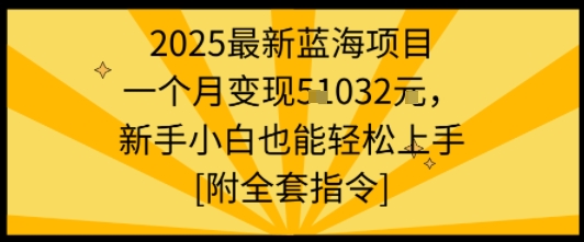 2025最新蓝海项目一个月变现1w+新手小白也能轻松上手【附全套指令】-自媒小站网创副业站