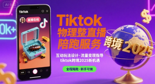 Tiktok物理整蛊直播陪跑服务-tiktok跨境2025-自媒小站网创副业站