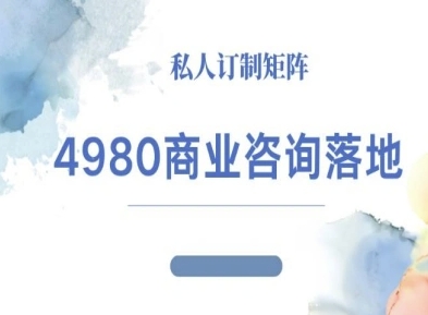 4980商业咨询师落地课程-ip运营高客单教程-自媒小站网创副业站
