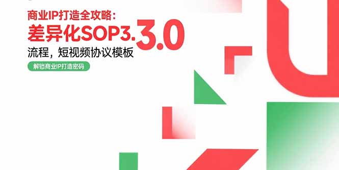 商业IP打造全攻略：差异化SOP3.0流程，短视频协议模板，婚恋项目实战案例-自媒小站网创副业站