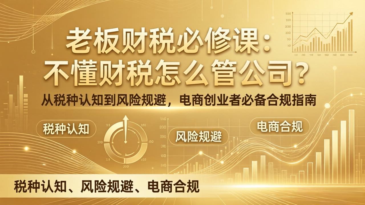 老板财税必修课：不懂财税怎么管公司？从税种认知到风险规避，电商创业者必备合规指南-自媒小站网创副业站