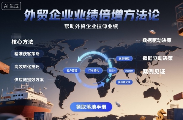 外贸企业业绩倍增方法论，帮助外贸企业拉伸业绩-自媒小站网创副业站