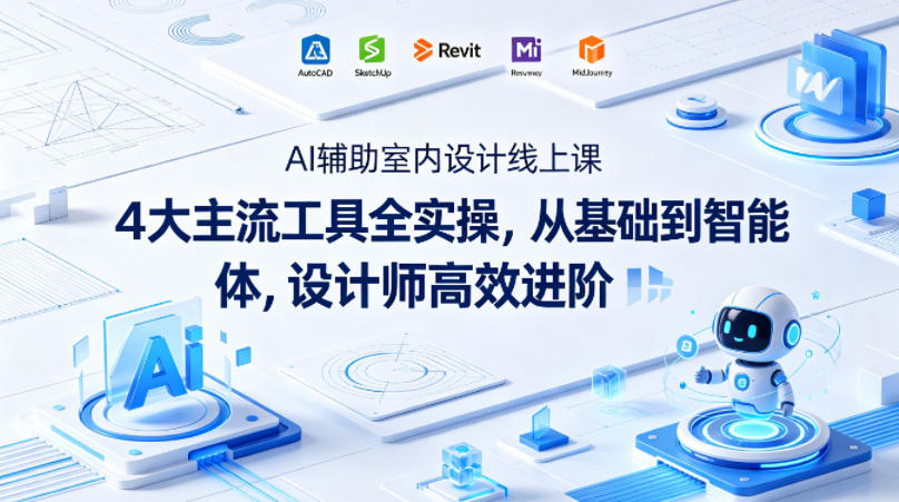 AI辅助室内设计线上课｜4大主流工具全实操，从基础到智能体，设计师高效进阶-自媒小站网创副业站