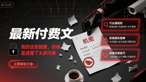 最新付费文：我的这些提醒，的确是透露了太多内幕-自媒小站网创副业站