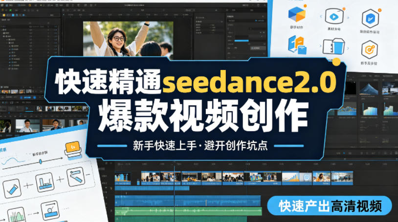快速精通seedance2.0爆款视频创作，快速产出高清视频，避开大量创作坑点，新手也能快速上手-自媒小站网创副业站