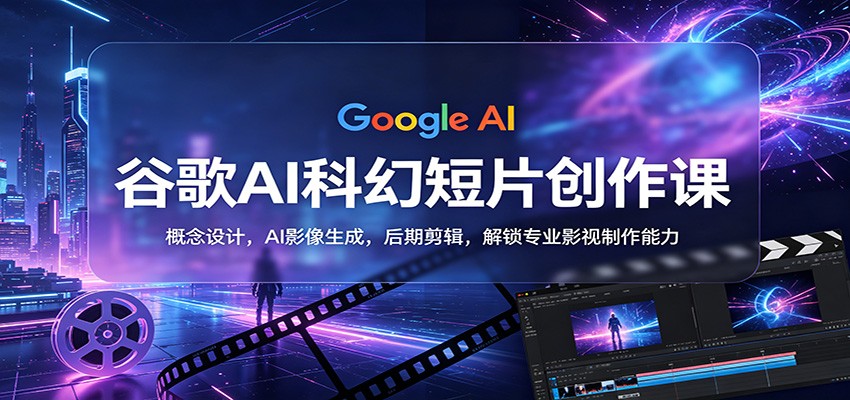 谷歌AI科幻短片创作课：概念设计，AI影像生成，后期剪辑，解锁专业影视制作能力-自媒小站网创副业站
