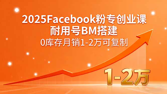 2025Facebook粉专创业课，耐用号BM搭建，0库存月销1-2万可复制-自媒小站网创副业站