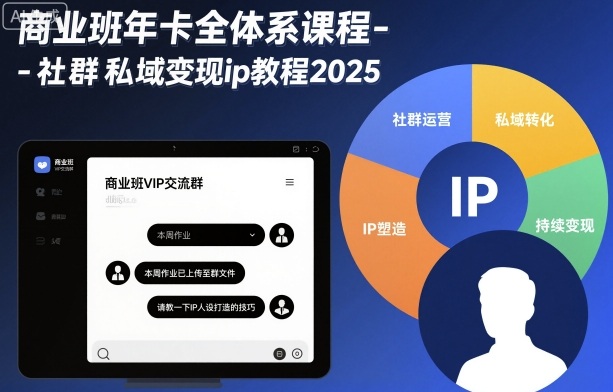 商业班年卡全体系课程-社群私域变现ip教程2025-自媒小站网创副业站