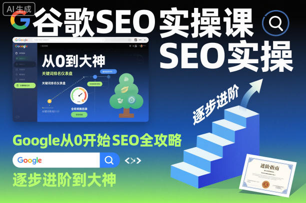 谷歌SEO实操课，Google从0开始SEO全攻略，逐步进阶到大神(更新26年)-自媒小站网创副业站