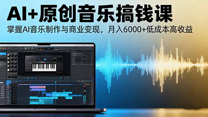AI+原创音乐搞钱课：掌握AI音乐制作与商业变现，月入6000+低成本高收益-自媒小站网创副业站
