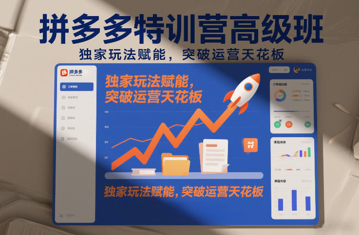 拼多多特训营高阶班，独家玩法赋能，突破运营天花板(更新26年4月24日)-自媒小站网创副业站
