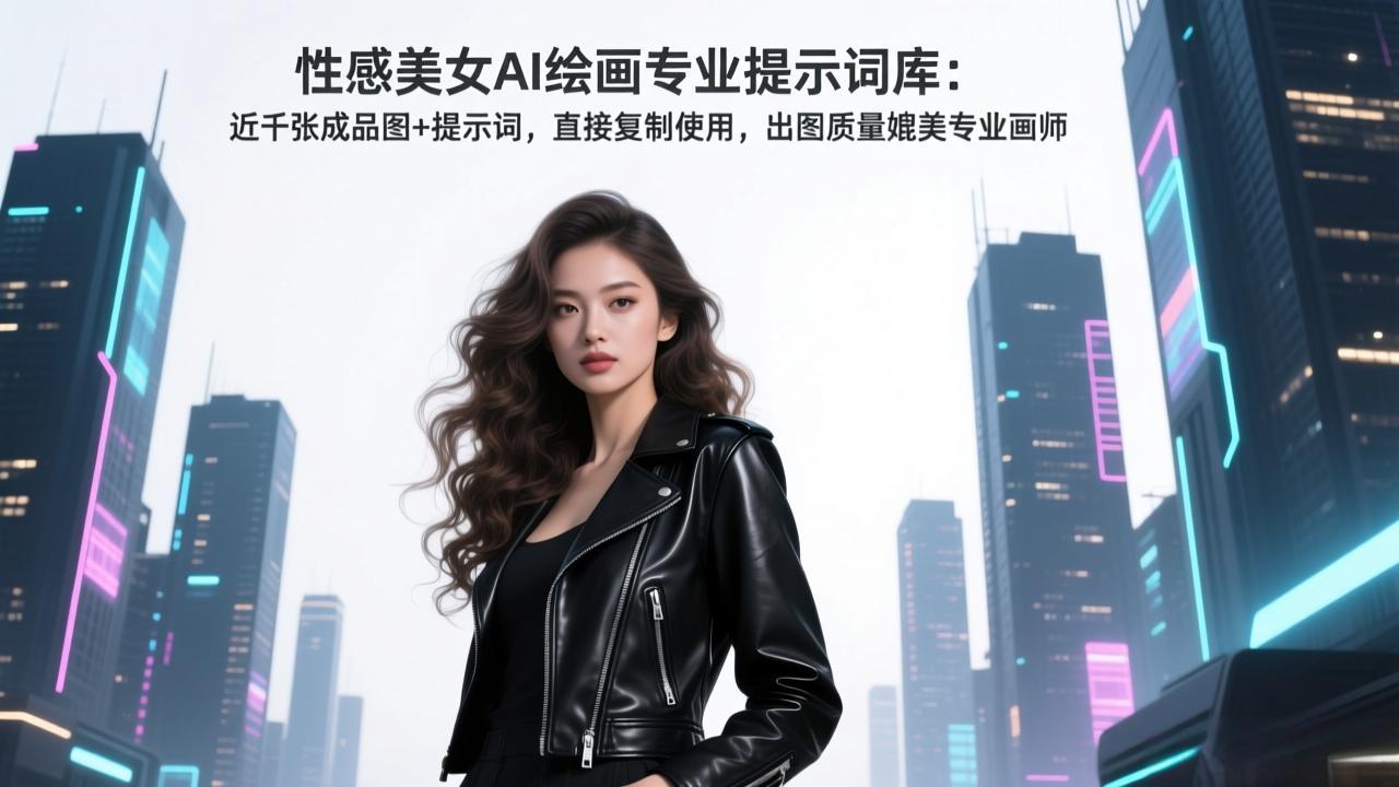 性感美女AI绘画专业提示词库：近千张成品图+提示词，直接复制使用，出图质量媲美专业画师-自媒小站网创副业站